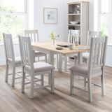 Richmond White Oak Flip Top Dining Table & Dining Chair White Oak solids Veneers with Elephant Grey(6 Chairs)