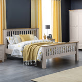 Richmond Wooden Bed Elephant Grey in Oak + Veneers