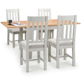 Richmond White Oak Flip Top Dining Table & Dining Chair White Oak solids Veneers with Elephant Grey(6 Chairs)
