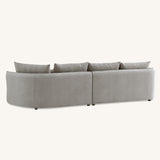 Rubin Corner Sofa with Soft Textured Boucle Fabric in Pebble Colour