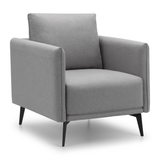 Rohe Sofa Set: 3+2+1 Seater Sofa/Arm Chair Platinum Wool Feel Fabric With Black Metal Legs