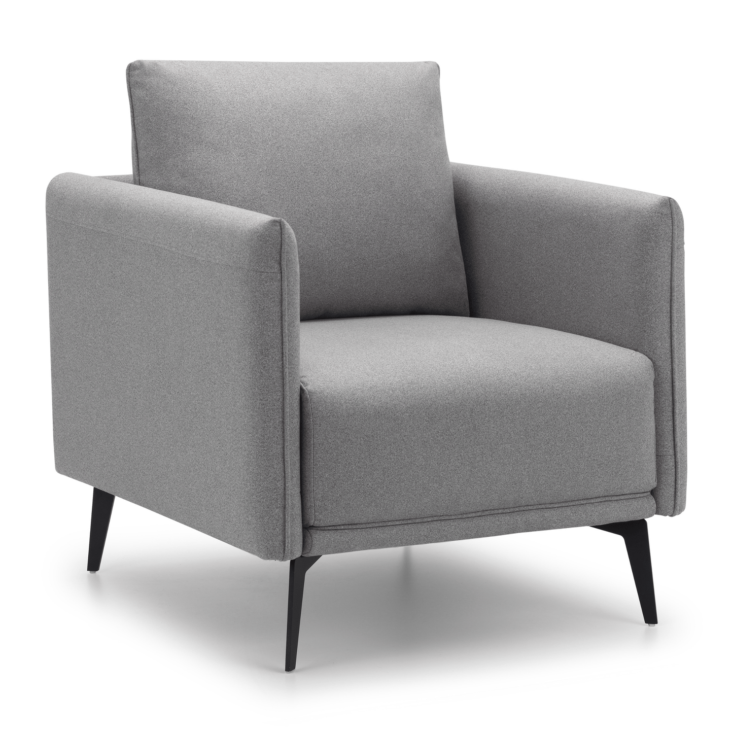 Rohe Sofa / Arm Chair Platinum Wool Feel Fabric With Black Metal Legs