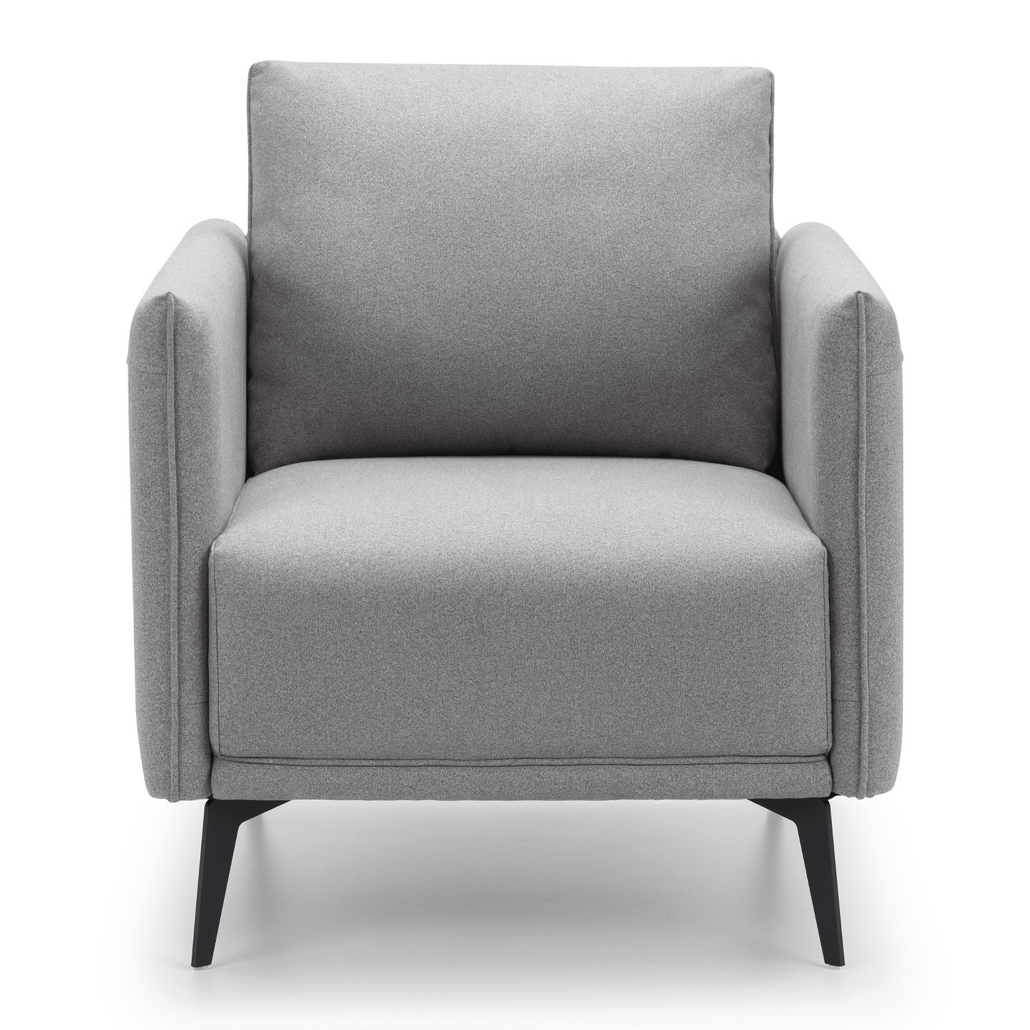 Rohe Sofa / Arm Chair Platinum Wool Feel Fabric With Black Metal Legs