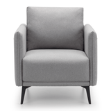 Rohe Sofa Set: 3+2+1 Seater Sofa/Arm Chair Platinum Wool Feel Fabric With Black Metal Legs