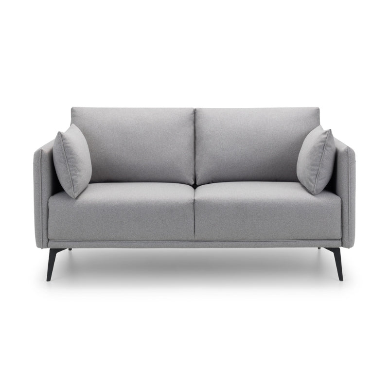 Rohe Sofa 3 Seater or 2 Seater or Single Seater Sofa/Arm Chair Platinum Wool Feel Fabric With Black Metal Legs