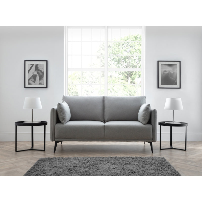 Rohe Sofa 3 Seater or 2 Seater or Single Seater Sofa/Arm Chair Platinum Wool Feel Fabric With Black Metal Legs