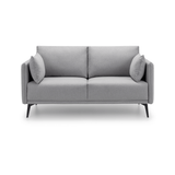 Rohe 2 Seater Sofa Platinum Wool Feel Fabric With Black Metal Legs