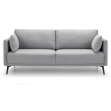 Rohe Sofa Set: 3+2+1 Seater Sofa/Arm Chair Platinum Wool Feel Fabric With Black Metal Legs