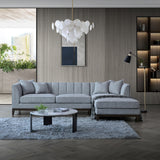 Cooper Corner Sofa with Soft  Boucle Fabric in Dolphin Colour