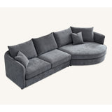 Rubin Corner Sofa with Soft Textured Boucle Fabric in Charcoal Colour