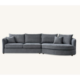 Rubin Corner Sofa with Soft Textured Boucle Fabric in Charcoal Colour