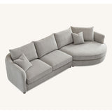 Rubin Corner Sofa with Soft Textured Boucle Fabric in Pebble Colour