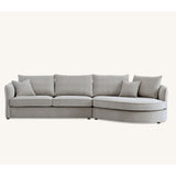 Rubin Corner Sofa with Soft Textured Boucle Fabric in Pebble Colour