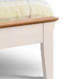 Salerno Shaker Wooden Bed Ivory Lacquered MDF + Solid White Oak - Two Tone