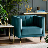 Salma 1 Seater Sofa/Arm Chair Scalloped Back Teal