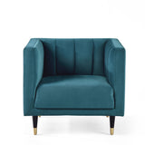 Salma 1 Seater Sofa/Arm Chair Scalloped Back Teal