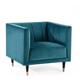 Salma 1 Seater Sofa/Arm Chair Scalloped Back Teal