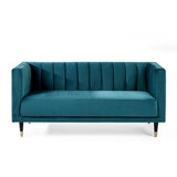 Salma Scalloped Back Teal Set: 3+2+1 Seater Sofa/Arm Chair