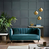 Salma 2 Seater Sofa Scalloped Back Teal