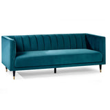 Salma 3 Seater Sofa Scalloped Back Teal