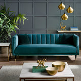 Salma 3 Seater Sofa Scalloped Back Teal