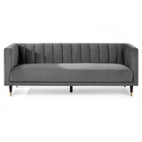 Salma 3 Seater Sofa Scalloped Back Grey