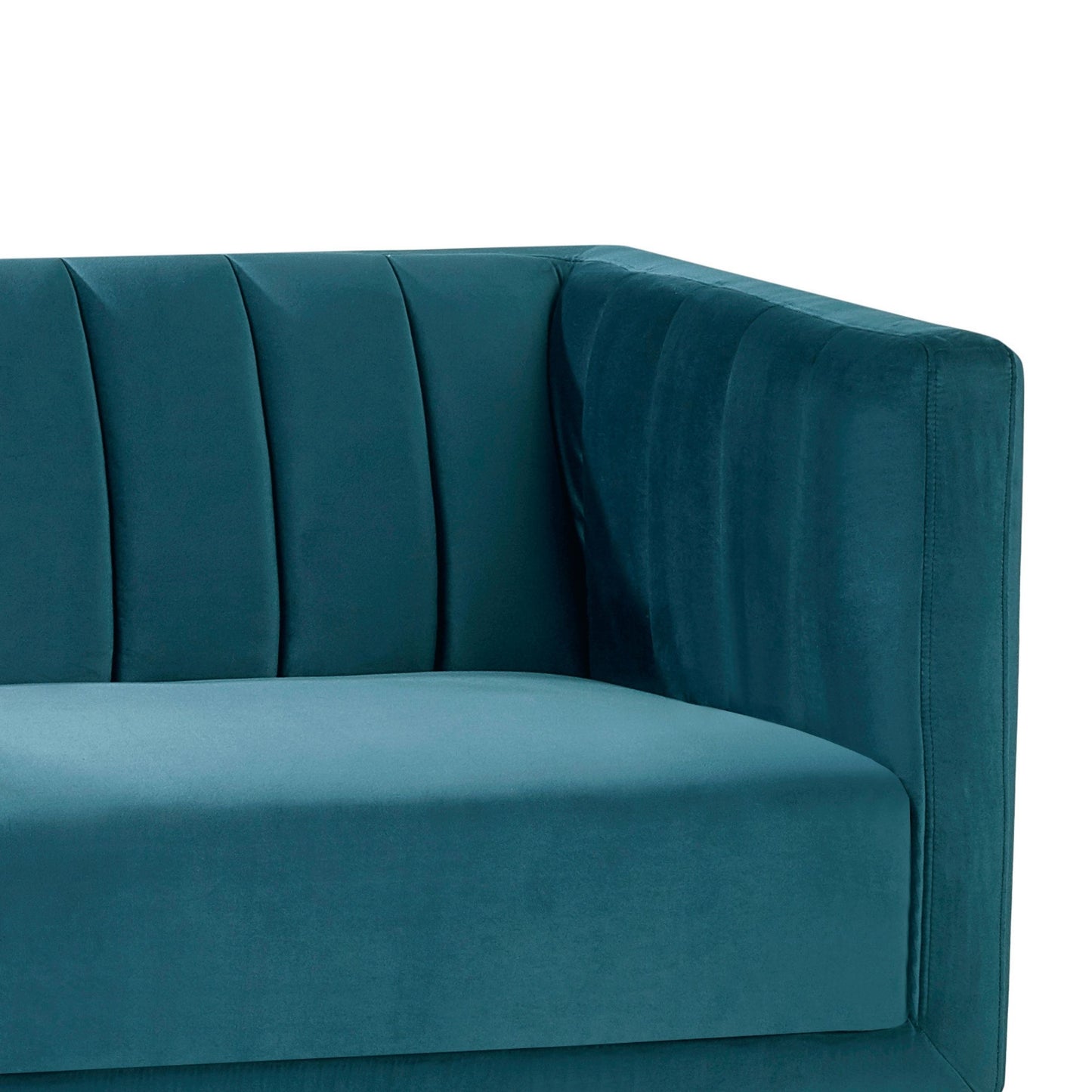 Salma 2 Seater Sofa Scalloped Back Teal