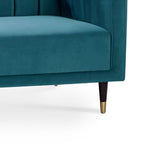 Salma 2 Seater Sofa Scalloped Back Teal