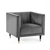 Salma Scalloped Back Grey Set: 3+2+1 Seater Sofa/Arm Chair