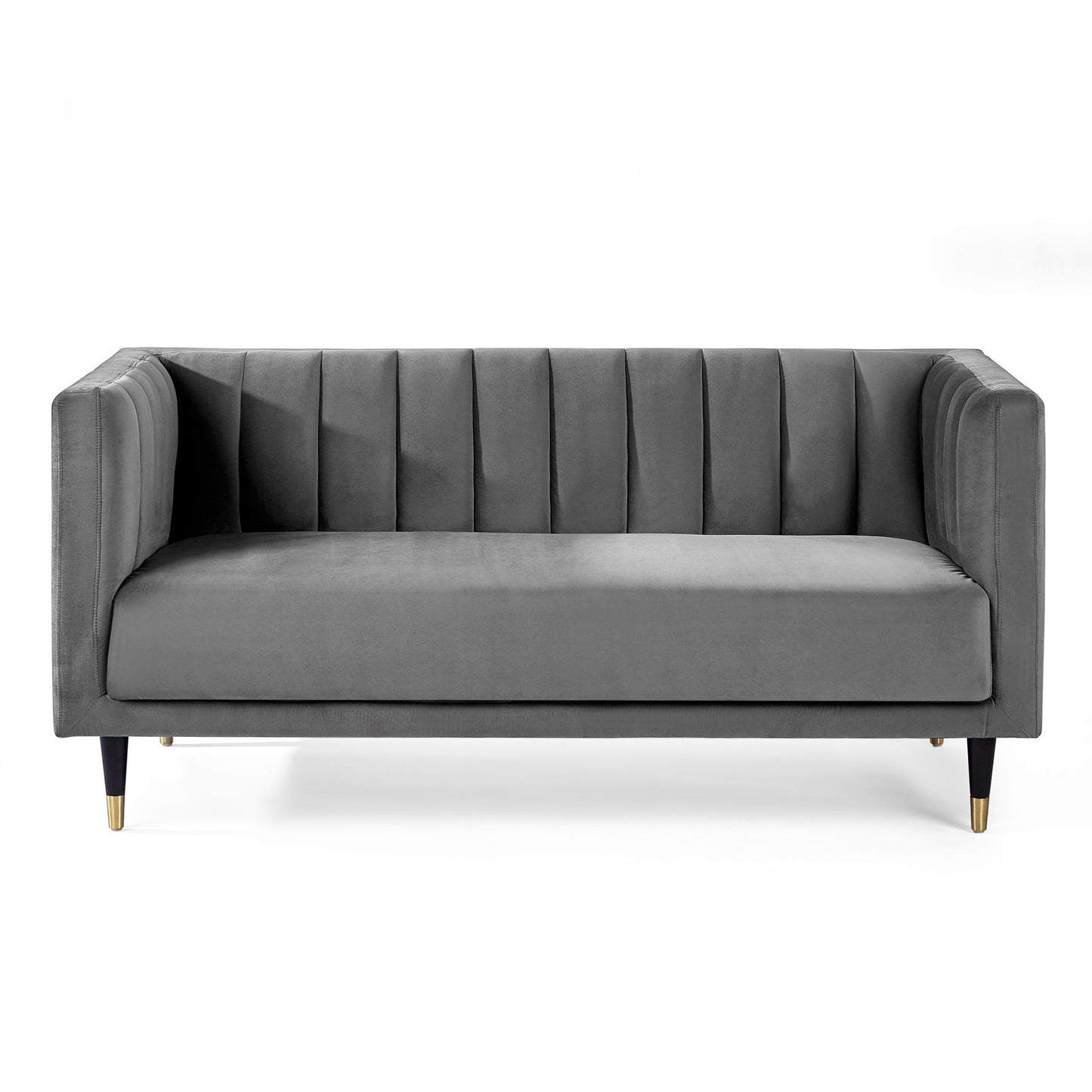 Salma 2 Seater Sofa Scalloped Back Grey