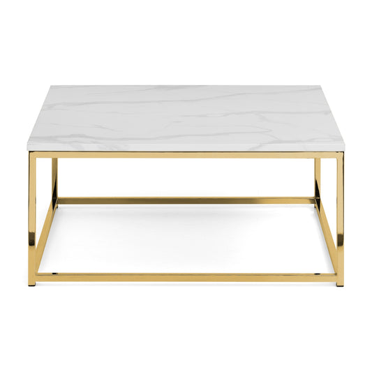 Scala Gold White Marble Top Coffee Table