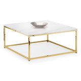 Scala Gold White Marble Top Coffee Table