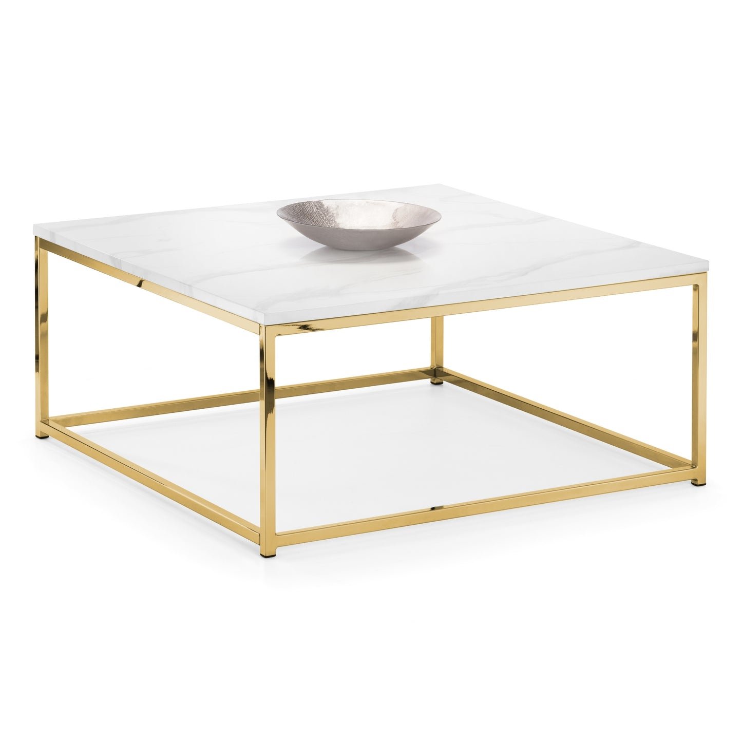 Scala Gold White Marble Top Coffee Table