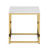 Scala Lamp Table Gold Frame & Marble Top