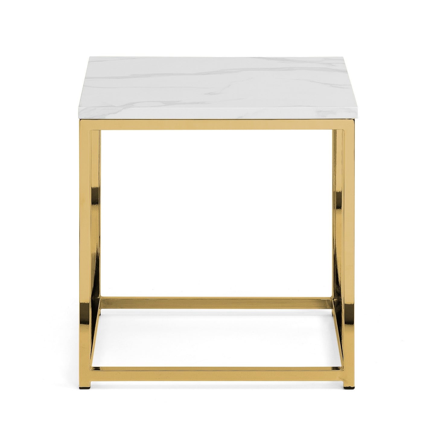 Scala Lamp Table Gold Frame & Marble Top