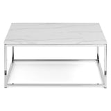 Scala Stainless Steel White Marble Top Coffee Table