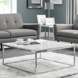 Scala Stainless Steel White Marble Top Coffee Table