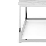 Scala Stainless Steel White Marble Top Coffee Table