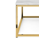 Scala Gold White Marble Top Coffee Table