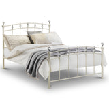 Sophie Crystal Bed- Stone White Satin Powder Coated