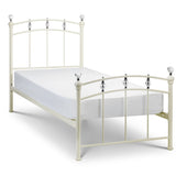 Sophie Crystal Bed- Stone White Satin Powder Coated