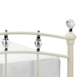 Sophie Crystal Bed- Stone White Satin Powder Coated