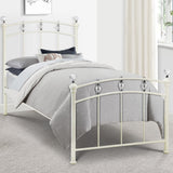 Sophie Crystal Bed- Stone White Satin Powder Coated