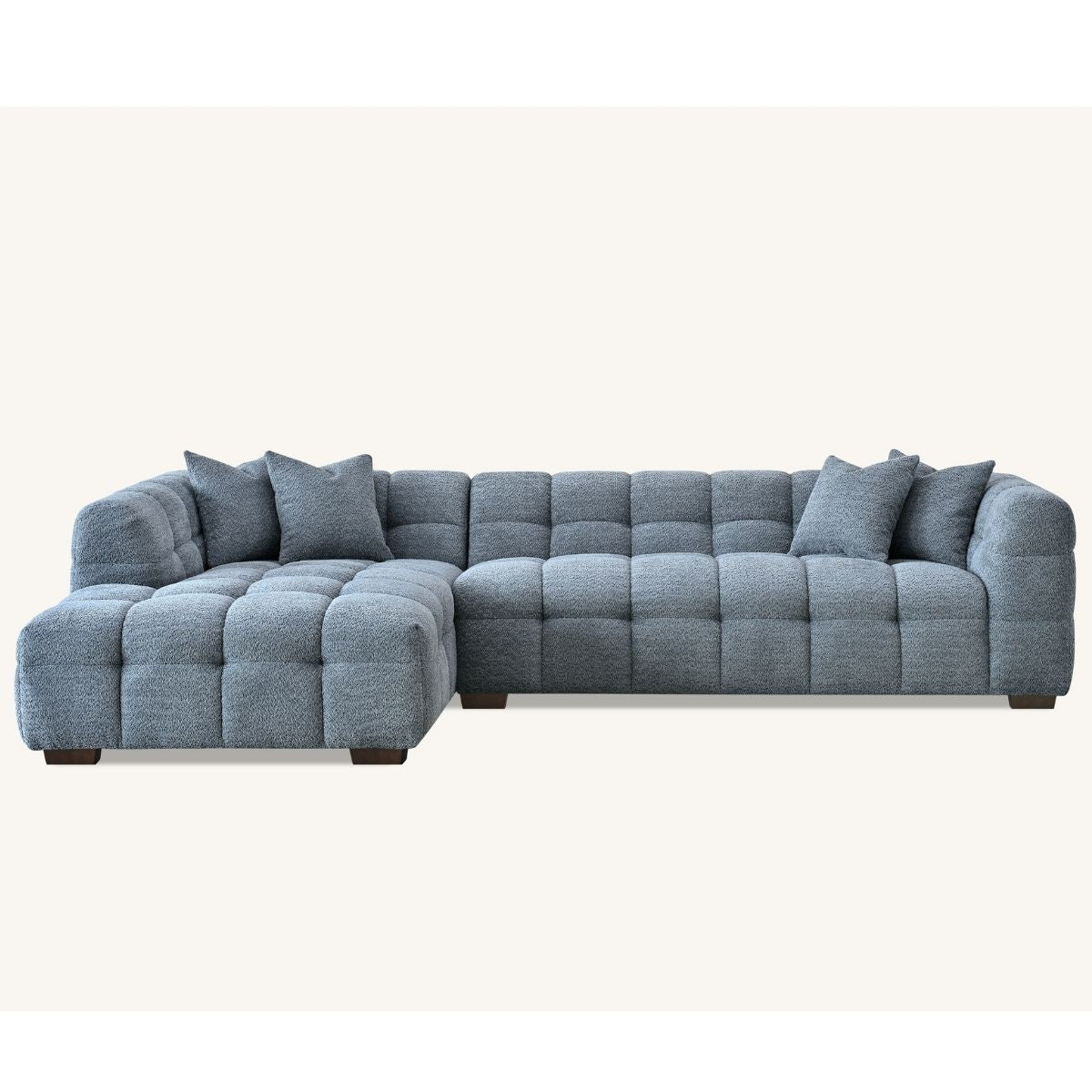 Tribeca Sofa with soft Boucle Fabric in Iron colour.