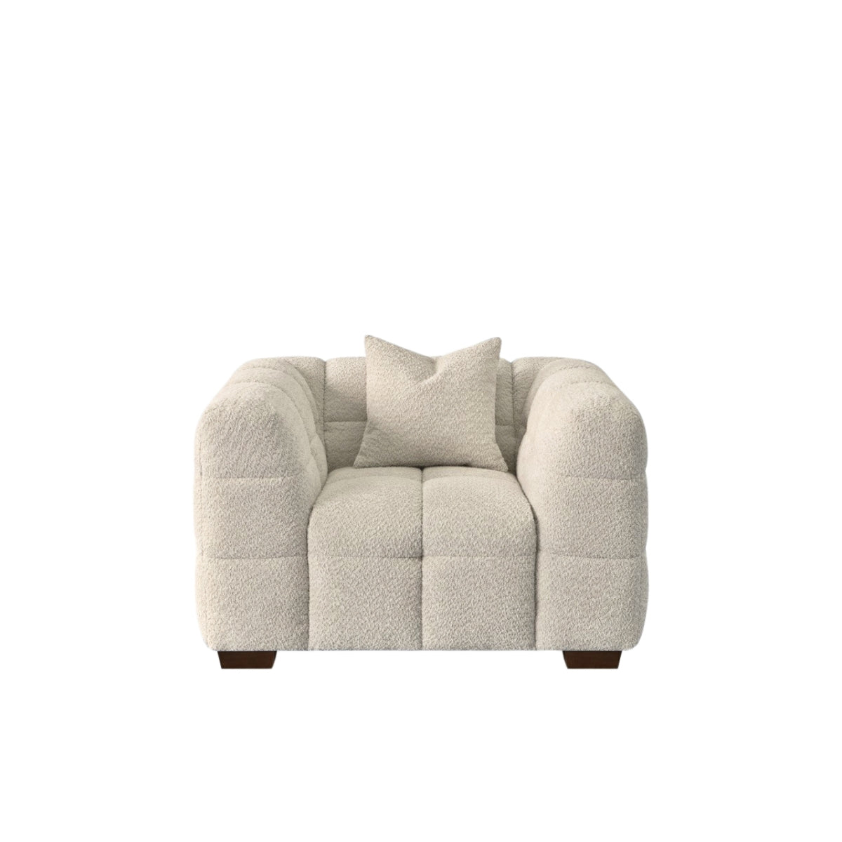 Tribeca Sofa with soft Boucle Fabric in Oatmeal colour.