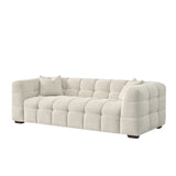 Tribeca Sofa with soft Boucle Fabric in Oatmeal colour.