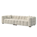 Tribeca Sofa with soft Boucle Fabric in Oatmeal colour.