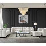 Tribeca Sofa with soft Boucle Fabric in Oatmeal colour.