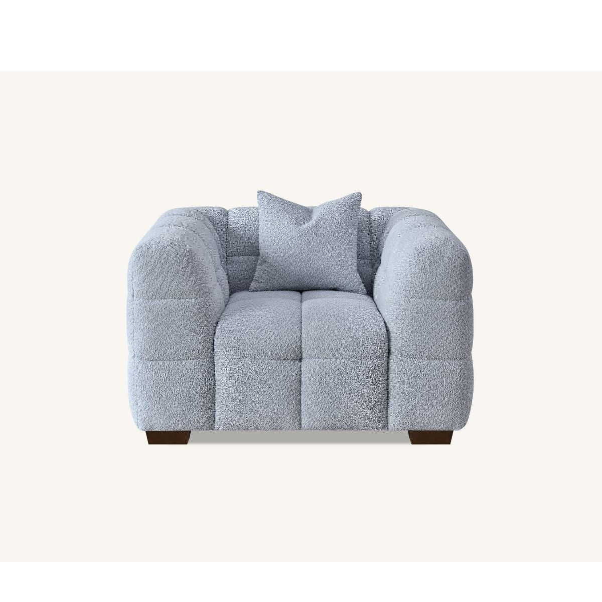 Tribeca Sofa with soft Boucle Fabric in Pearl colour.