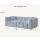 Tribeca Sofa with soft Boucle Fabric in Pearl colour.